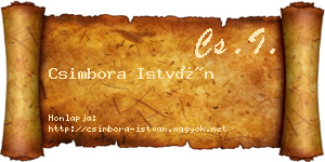 Csimbora István névjegykártya