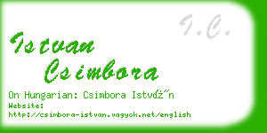 istvan csimbora business card